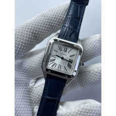 (준비완료/특급배송)NO.2276/AF공장 산토스 27.5MM 실버다이얼 블루악어가죽스트랩